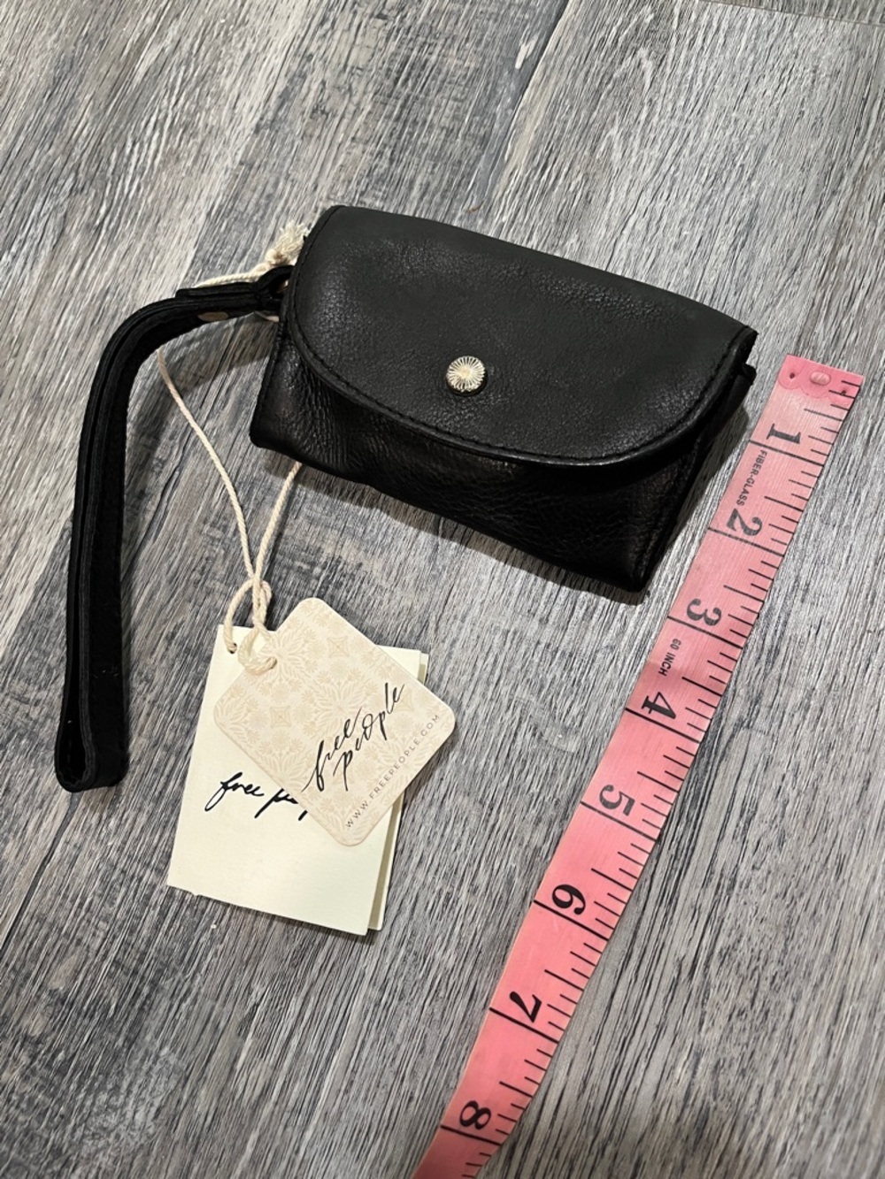 Free People NWT black leather bag lanyard - Picture 6 of 7